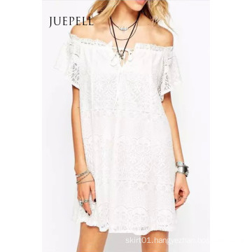 Sweet Lace off Shoulder Swing Women Dress